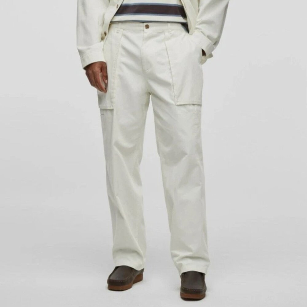 Mode of One Men's Utility Relaxed Fit Straight Leg Pants Neo Natural Size 40